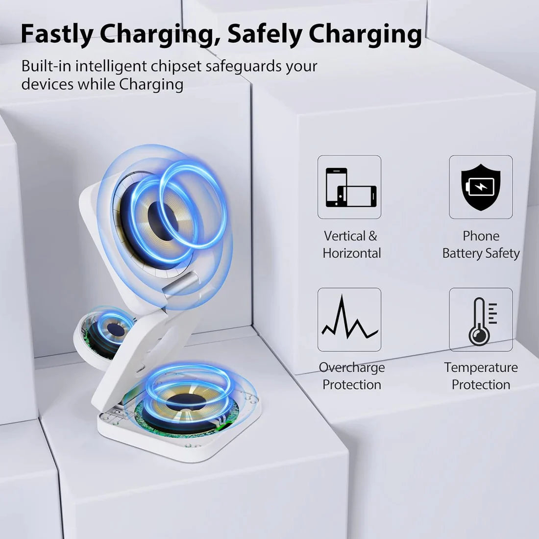 MagSnap™  - 3-In-1 Fast Charging, Foldable & Wireless Charger