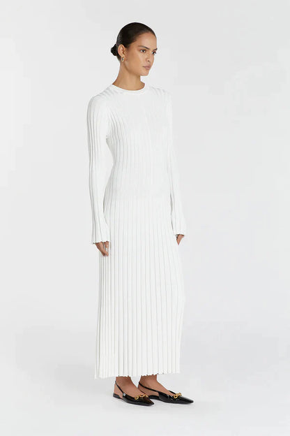 Knitted Long Dress™ | Elegant Midi Dress with Sculpted Design