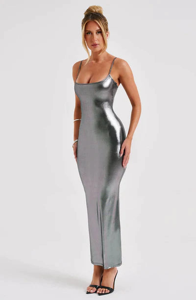 MAXI DRESS - GUNMETAL