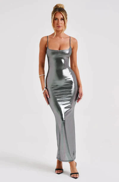 MAXI DRESS - GUNMETAL